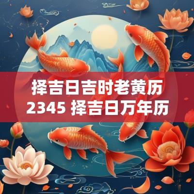 择吉日吉时老黄历2345 择吉日万年历免费