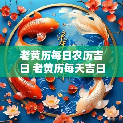 老黄历每日农历吉日 老黄历每天吉日