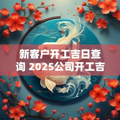 新客户开工吉日查询 2025公司开工吉日查询