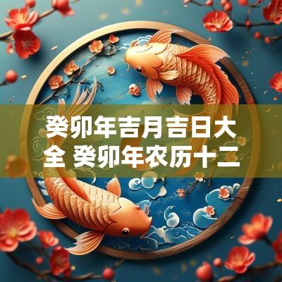 癸卯年吉月吉日大全 癸卯年农历十二月黄道吉日一览表