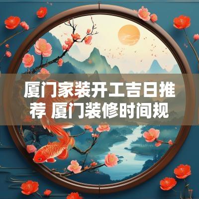 厦门家装开工吉日推荐 厦门装修时间规定出台