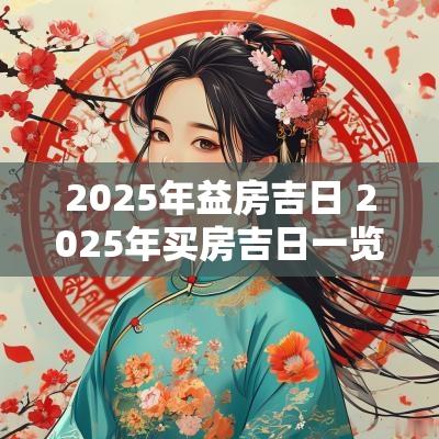 2025年益房吉日 2025年买房吉日一览表