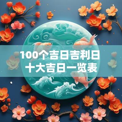 100个吉日吉利日 十大吉日一览表