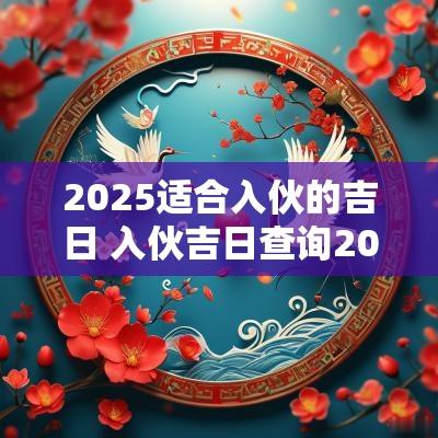 2025适合入伙的吉日 入伙吉日查询2025农历 2025适合入伙的吉日 入伙吉日查询2025农历