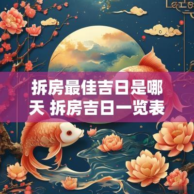 拆房最佳吉日是哪天 拆房吉日一览表