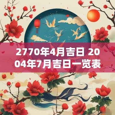 2770年4月吉日 2004年7月吉日一览表