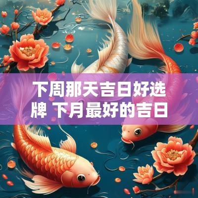 下周那天吉日好选牌 下月最好的吉日