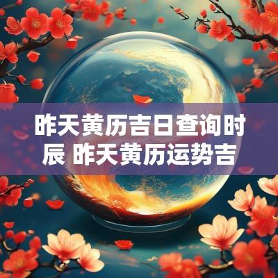 昨天黄历吉日查询时辰 昨天黄历运势吉凶
