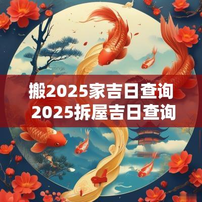 搬2025家吉日查询 2025拆屋吉日查询