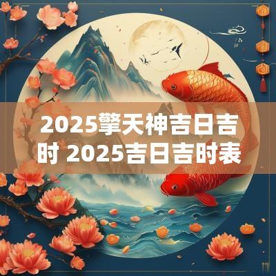 2025擎天神吉日吉时 2025吉日吉时表