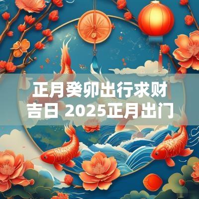 正月癸卯出行求财吉日 2025正月出门求财吉日