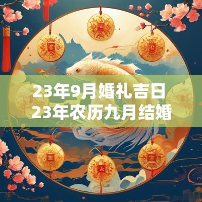 23年9月婚礼吉日 23年农历九月结婚吉日