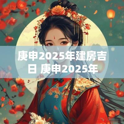 庚申2025年建房吉日 庚申2025年