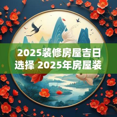 2025装修房屋吉日选择 2025年房屋装修吉日