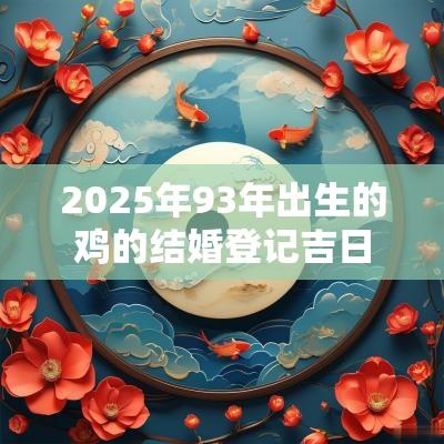 2025年93年出生的鸡的结婚登记吉日