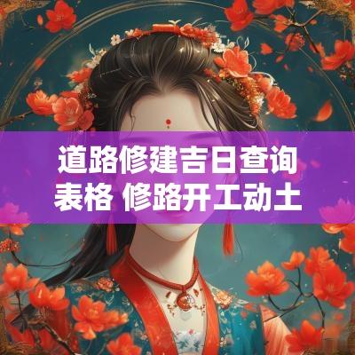 道路修建吉日查询表格 修路开工动土吉日查询