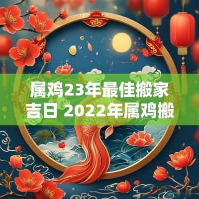 属鸡23年最佳搬家吉日 2025年属鸡搬家吉日最旺