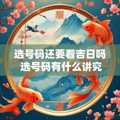 选号码还要看吉日吗 选号码有什么讲究吗