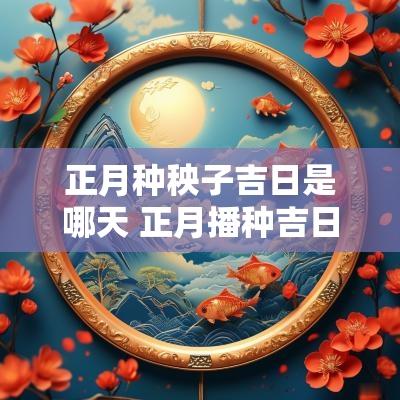 正月种秧子吉日是哪天 正月播种吉日