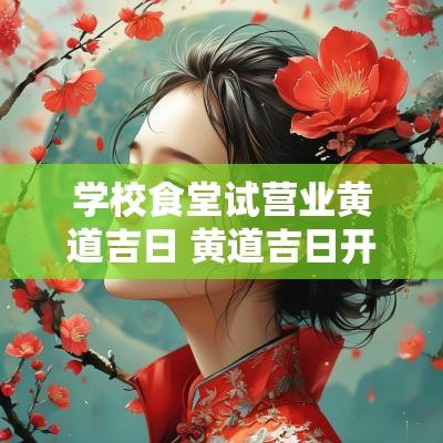 学校食堂试营业黄道吉日 黄道吉日开业前能试营业吗