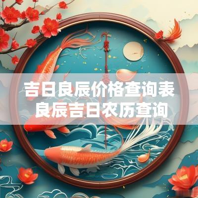 吉日良辰价格查询表 良辰吉日农历查询