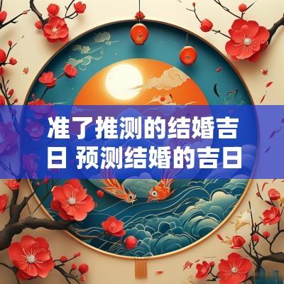 准了推测的结婚吉日 预测结婚的吉日和时间
