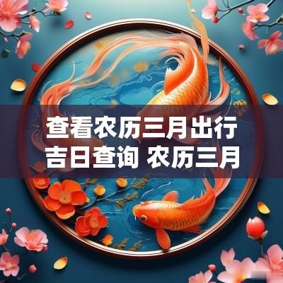 查看农历三月出行吉日查询 农历三月吉日查询2025