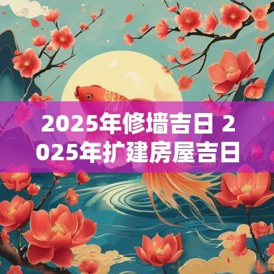 2025年修墙吉日 2025年扩建房屋吉日