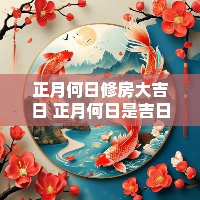 正月何日修房大吉日 正月何日是吉日修房