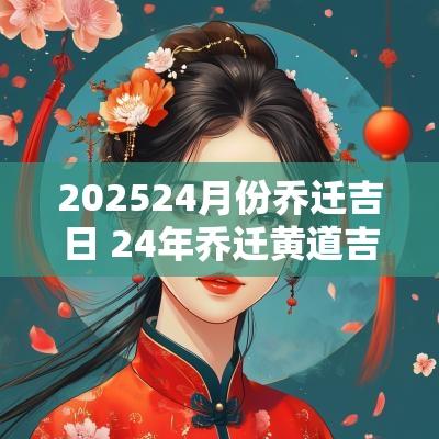 202524月份乔迁吉日 24年乔迁黄道吉日