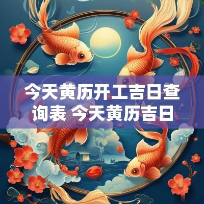 今天黄历开工吉日查询表 今天黄历吉日查询适合开业吗