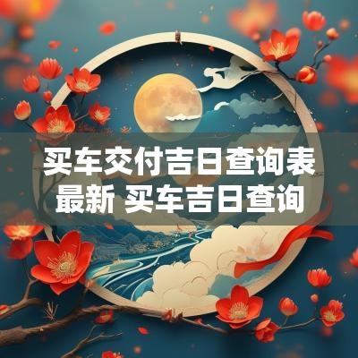 买车交付吉日查询表最新 买车吉日查询2025