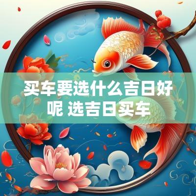 买车要选什么吉日好呢 选吉日买车