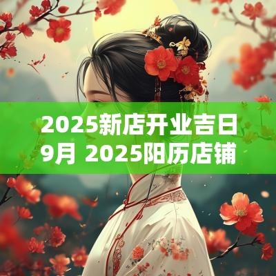 2025新店开业吉日9月 2025阳历店铺开业吉日