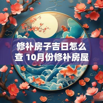 修补房子吉日怎么查 10月份修补房屋吉日一览表