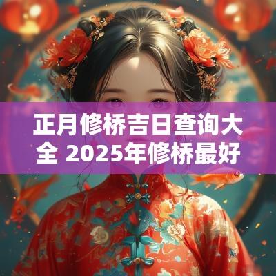 正月修桥吉日查询大全 2025年修桥最好的吉日
