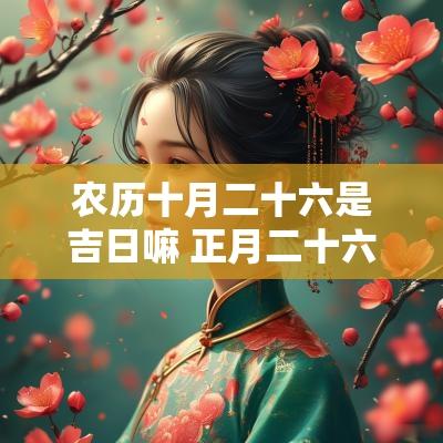农历十月二十六是吉日嘛 正月二十六日是不是吉日