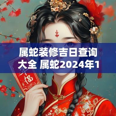 属蛇装修吉日查询大全 属蛇2025年10月装修吉日