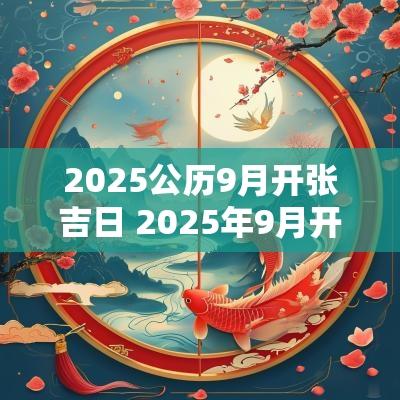 2025公历9月开张吉日 2025年9月开张吉日