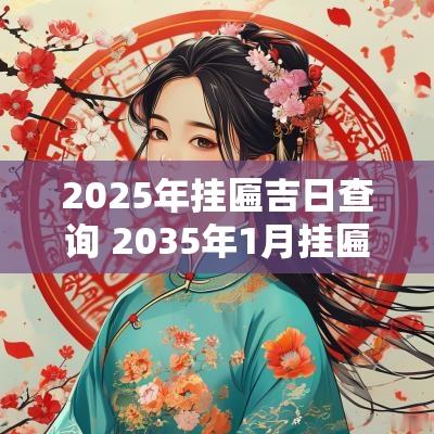 2025年挂匾吉日查询 2035年1月挂匾吉日