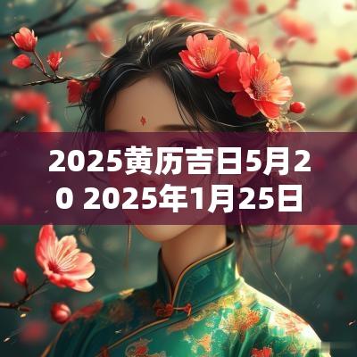 2025黄历吉日5月20 2025年1月25日黄历吉日查询