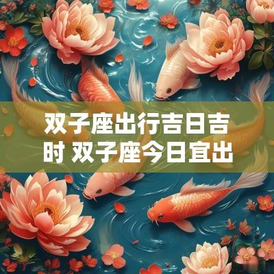 双子座出行吉日吉时 双子座今日宜出行吗