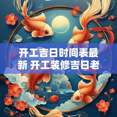 开工吉日时间表最新 开工装修吉日老黄历