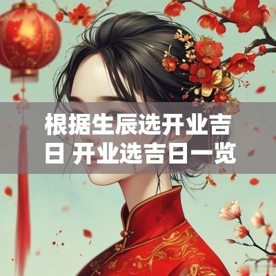 根据生辰选开业吉日 开业选吉日一览表