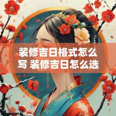 装修吉日格式怎么写 装修吉日怎么选择时间