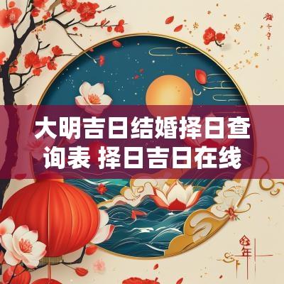 大明吉日结婚择日查询表 择日吉日在线查询表