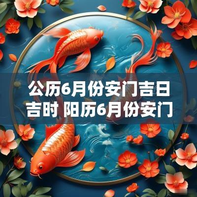 公历6月份安门吉日吉时 阳历6月份安门吉日