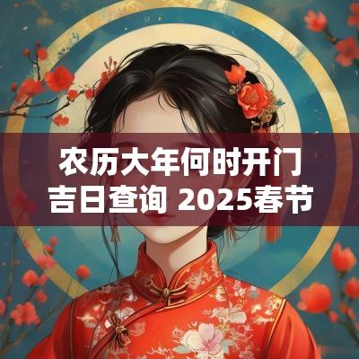 农历大年何时开门吉日查询 2025春节开门吉日查询