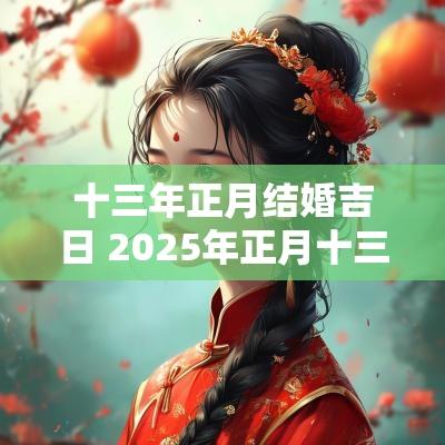 十三年正月结婚吉日 2025年正月十三结婚吉日