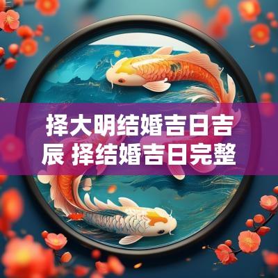 择大明结婚吉日吉辰 择结婚吉日完整版